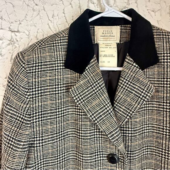 field and manor Jackets & Blazers - Field Manor Wool Blazer Size 10 I Houndstooth Wool Jacket I Classic Tailored